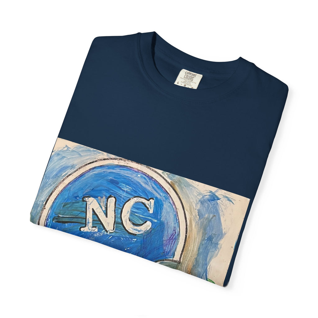 North Carolina Football Helmet Art T-Shirt — Vintage NC Helmet Graphic Tee
