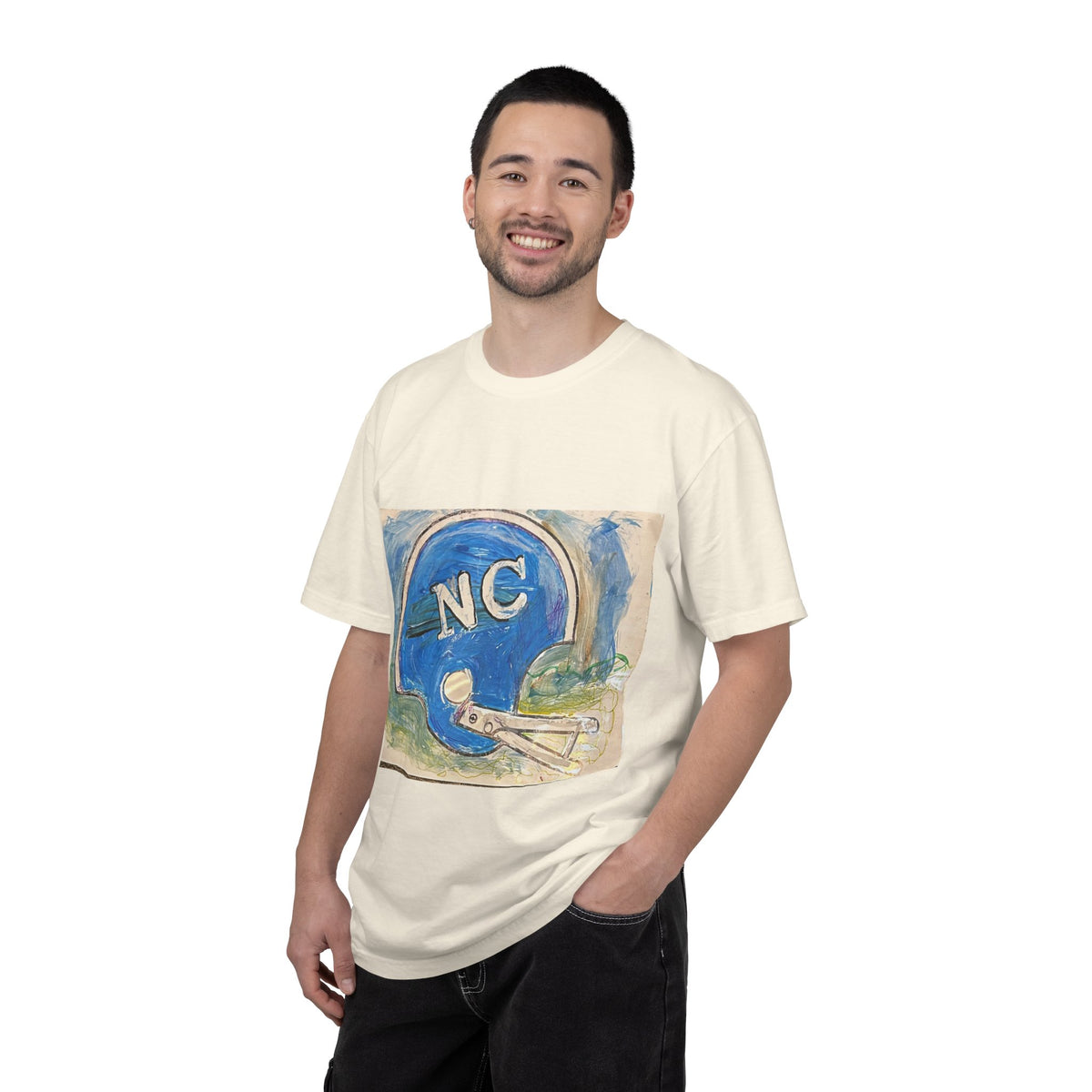 North Carolina Football Helmet Art T-Shirt — Vintage NC Helmet Graphic Tee